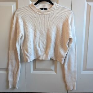 Lulus Cropped White Sweater